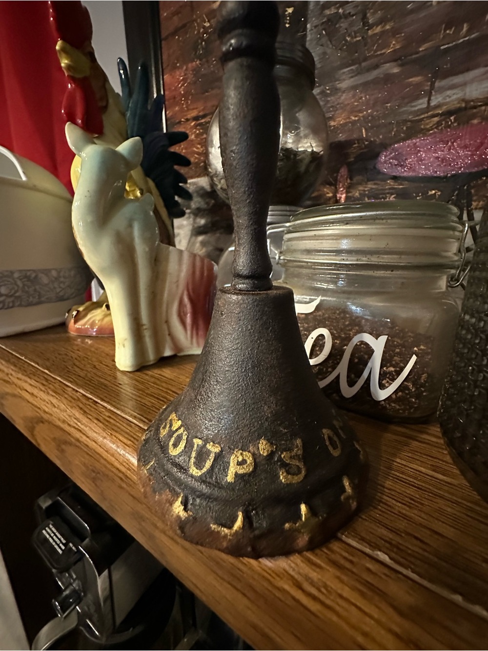 "Soup's On" Cast Iron Dinner Bells,5 3/4" tall.